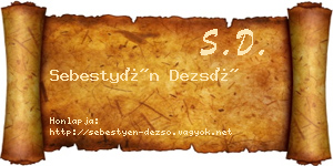 Sebestyén Dezső névjegykártya