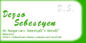 dezso sebestyen business card